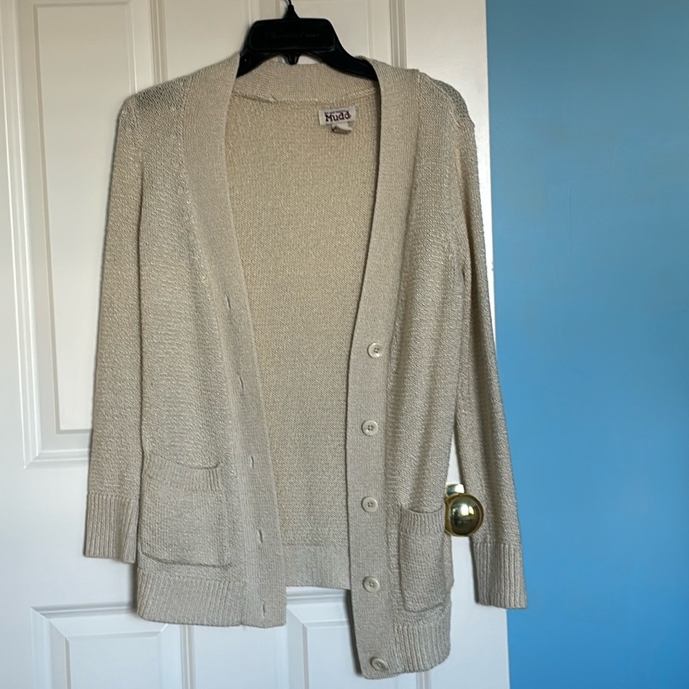 Long button up cardigan with pockets